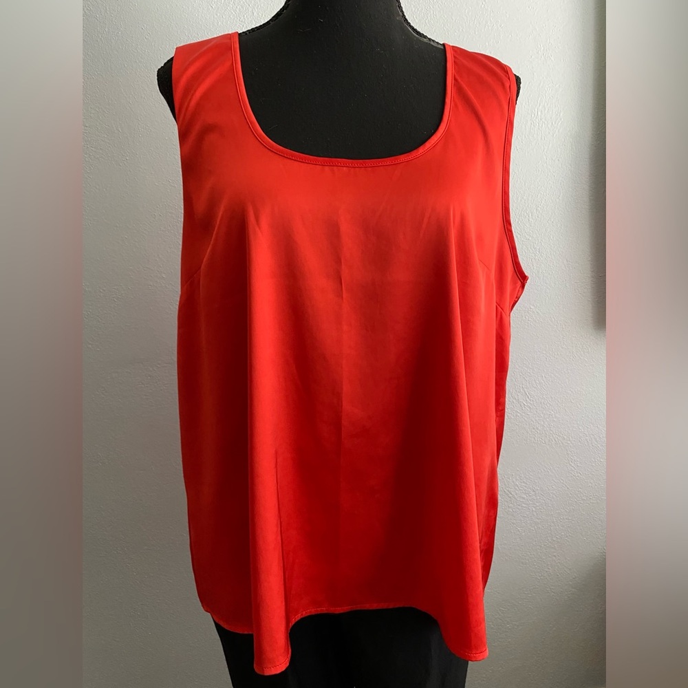 INC International Concepts Red Relaxed Tank Top